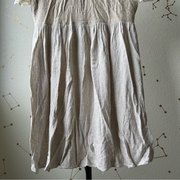 Vintage K.C. Spencer Cream/Beige Midi Dress w/Lace Short Sleeves - Picture 7 of 10